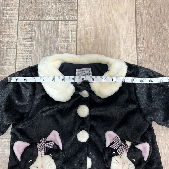 Fuzzy Wear Kitty Jacket Long Sleeve Button Up Black Size 12 - 18 M - Picture 7 of 10